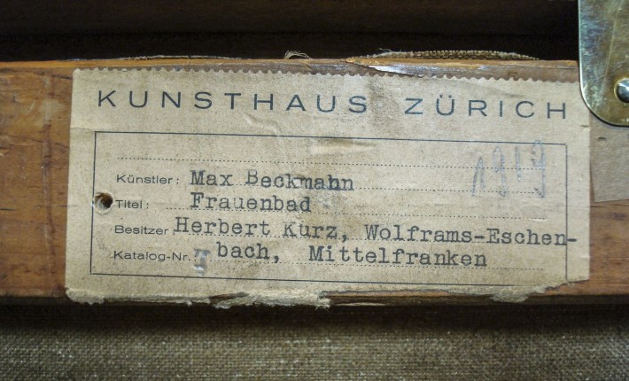 Rückseite Aufkleber Kunsthaus Zürich